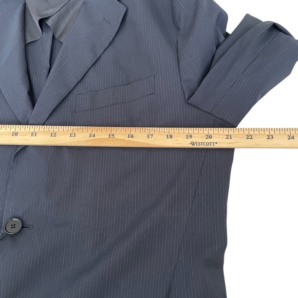 Massimo Dutti Studio Blazer Jacket Men’s 40 Navy Blue Unlined Pinestrip Sports - Picture 11 of 13